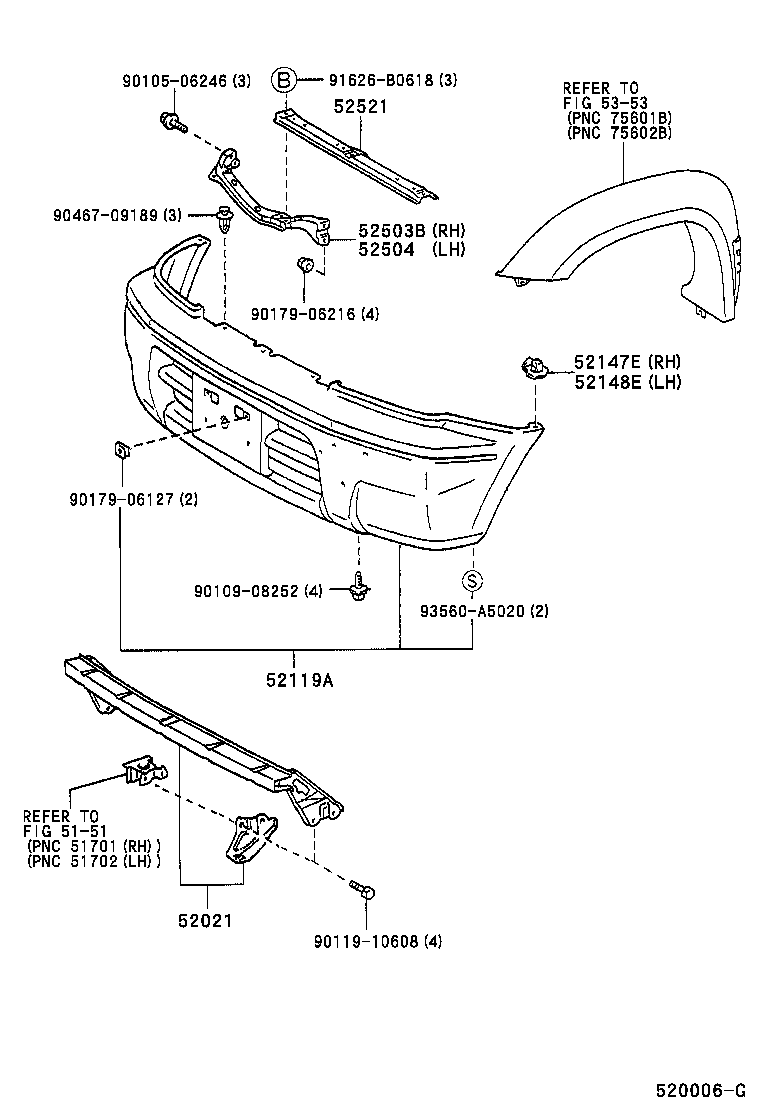 52104-60902 COVER, FRONT BUMPER product image