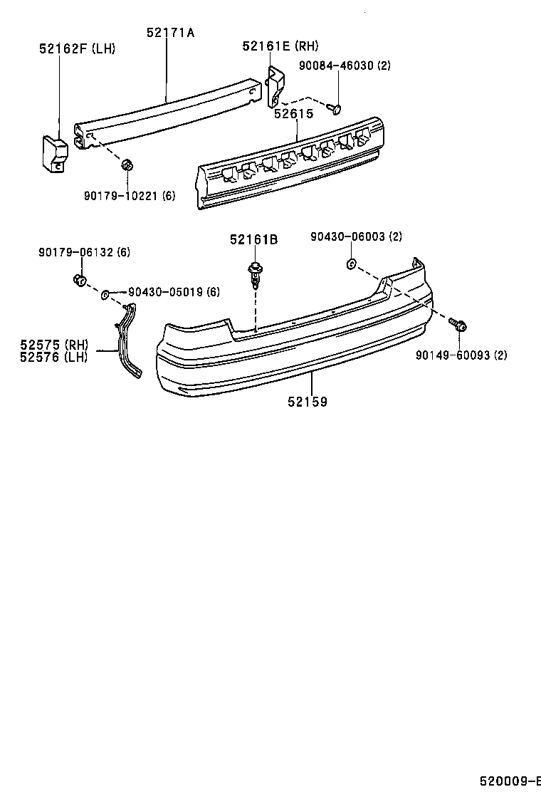 52171-AA030 REINFORCEMENT, REAR BUMPER, NO.1 product image