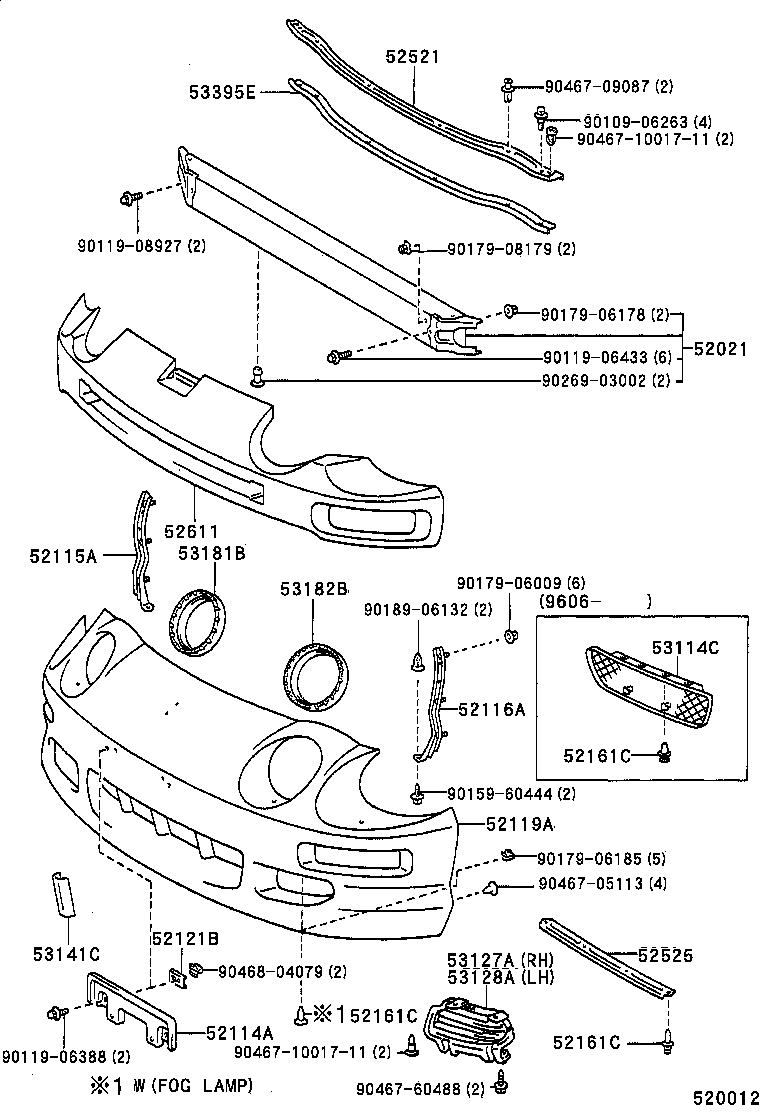 53113-20180 GRILLE, RADIATOR, LOWER LH product image
