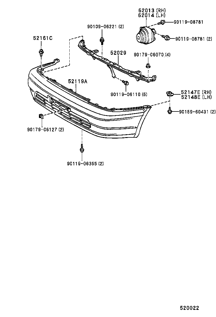 52014-16010 ARM SUB-ASSY, FRONT BUMPER, INNER LH product image