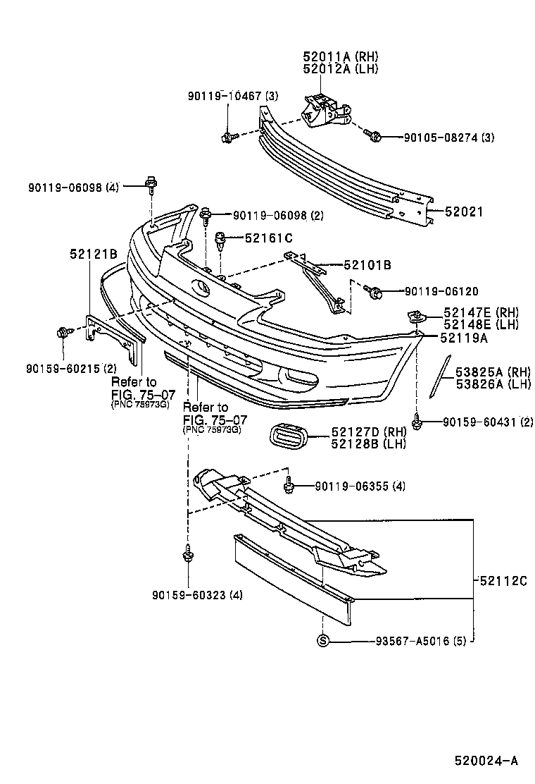 52121-16070 BRACKET, FRONT LICENCE PLATE MOUNTING product image