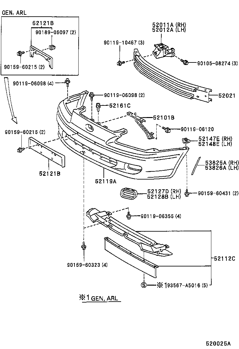 52128-16030 COVER, FRONT BUMPER HOLE, LH product image