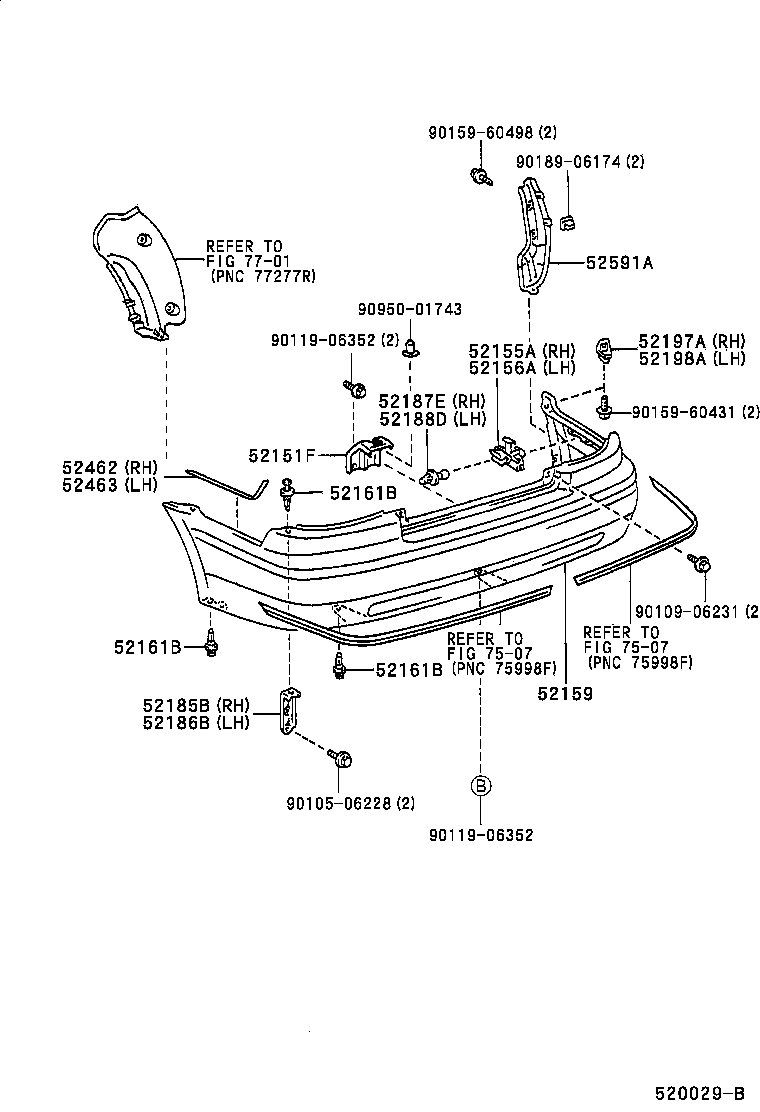 52159-16381-C0 COVER, REAR BUMPER product image