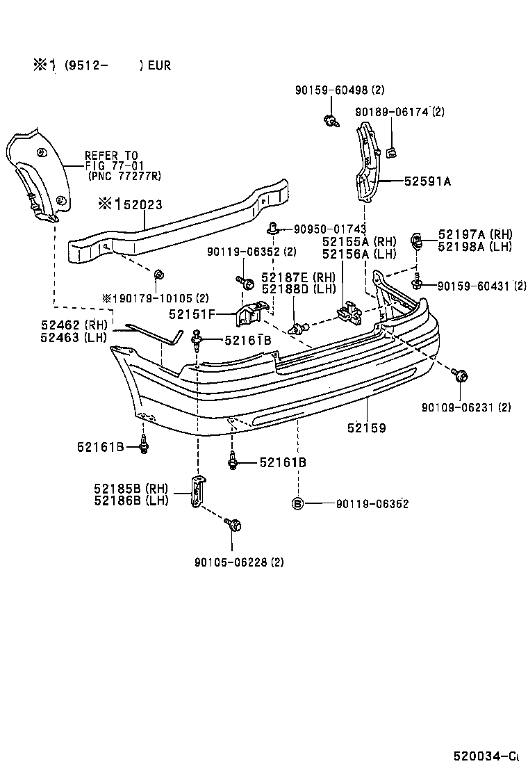 52155-16130 SUPPORT, REAR BUMPER SIDE, RH product image