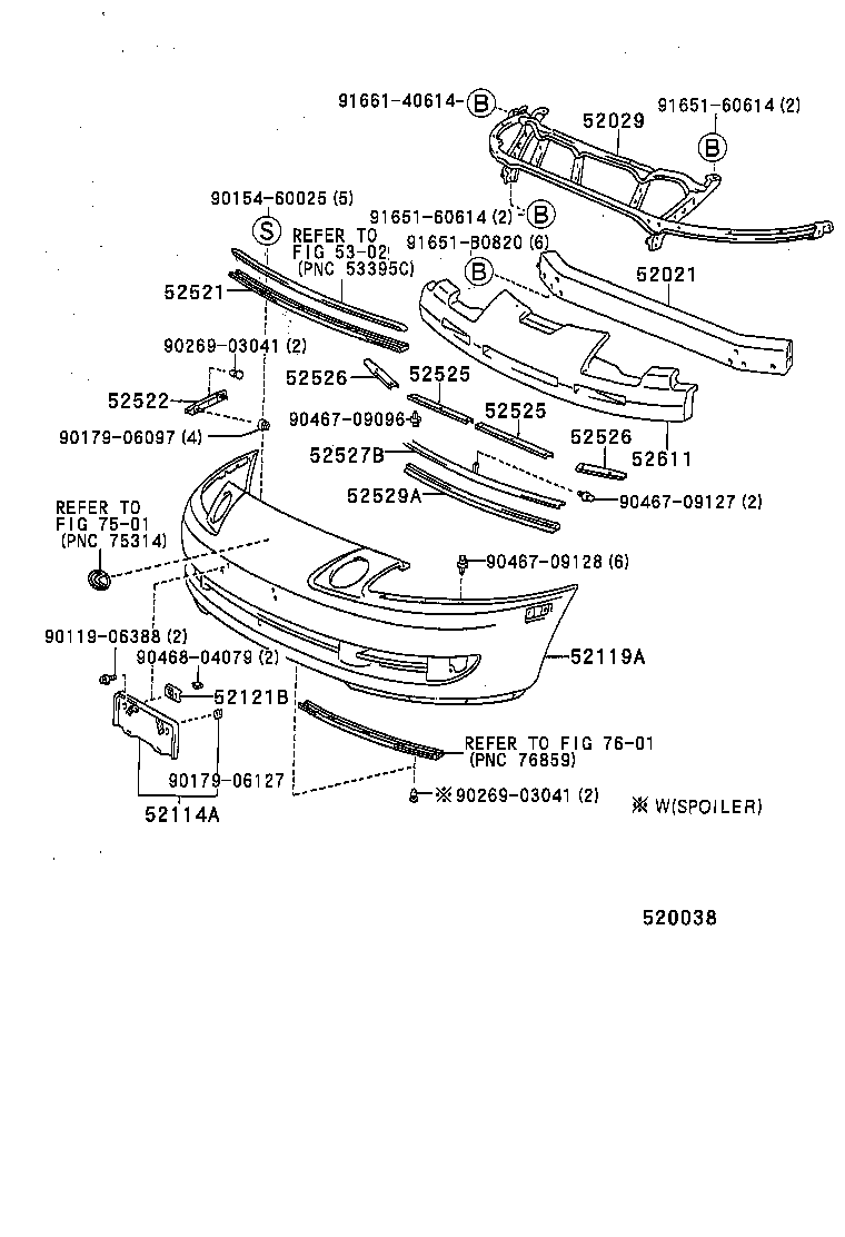 52114-24040 BRACKET, FRONT BUMPER EXTENSION MOUNTING product image