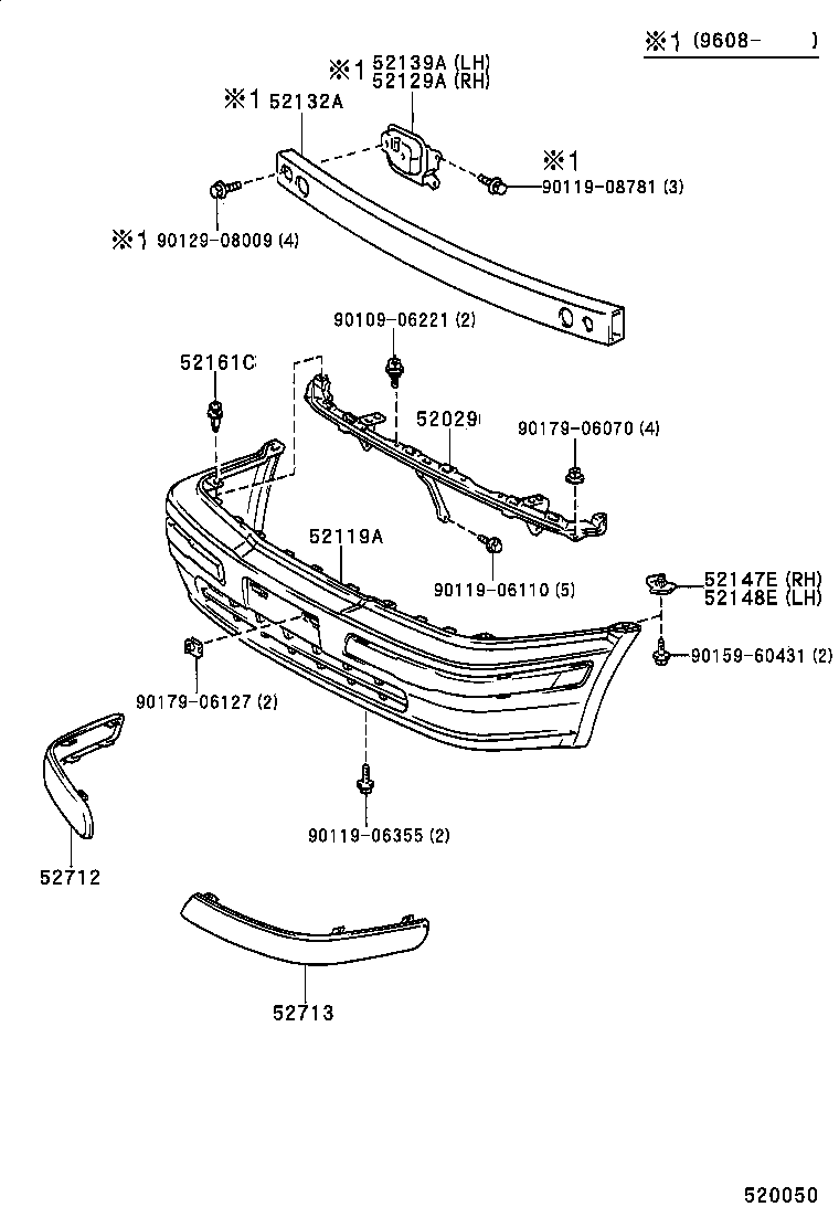 52132-16070 REINFORCEMENT, FRONT BUMPER, NO.2 product image