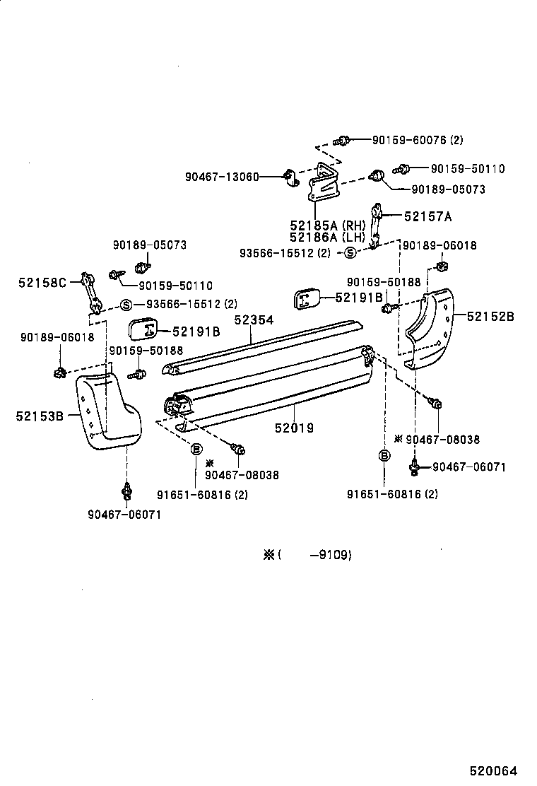 52166-95J01 EXTENSION, REAR BUMPER, LH product image