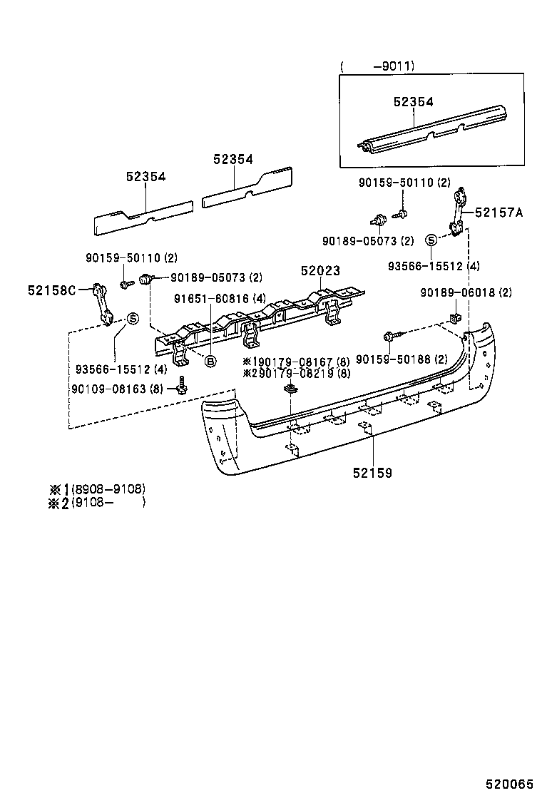 52159-26130 COVER, REAR BUMPER product image