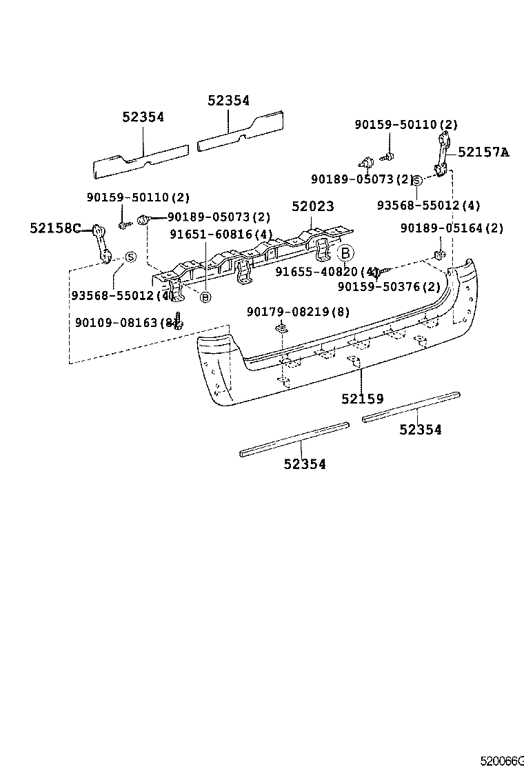 52166-95J01 EXTENSION, REAR BUMPER, LH product image