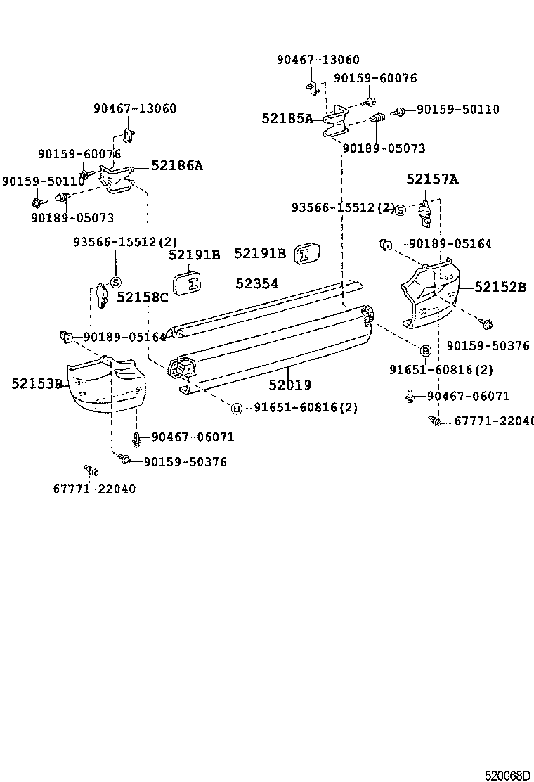 52166-95J01 EXTENSION, REAR BUMPER, LH product image
