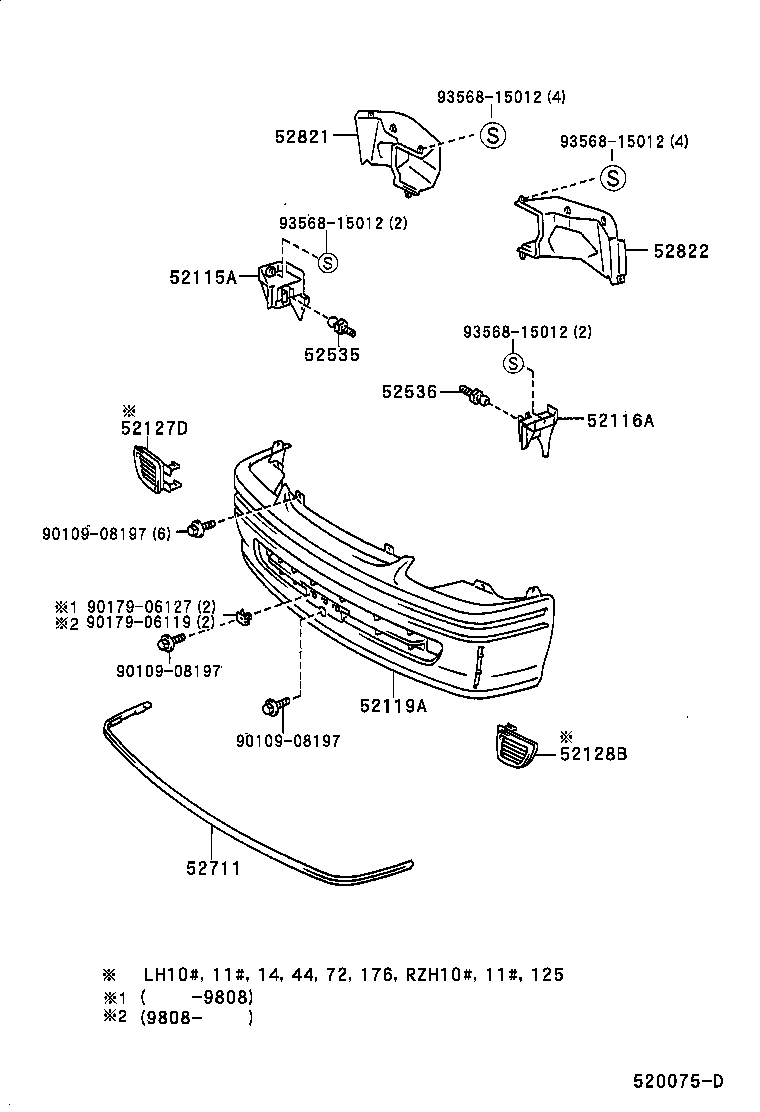 52128-26050 COVER, FRONT BUMPER HOLE, LH product image