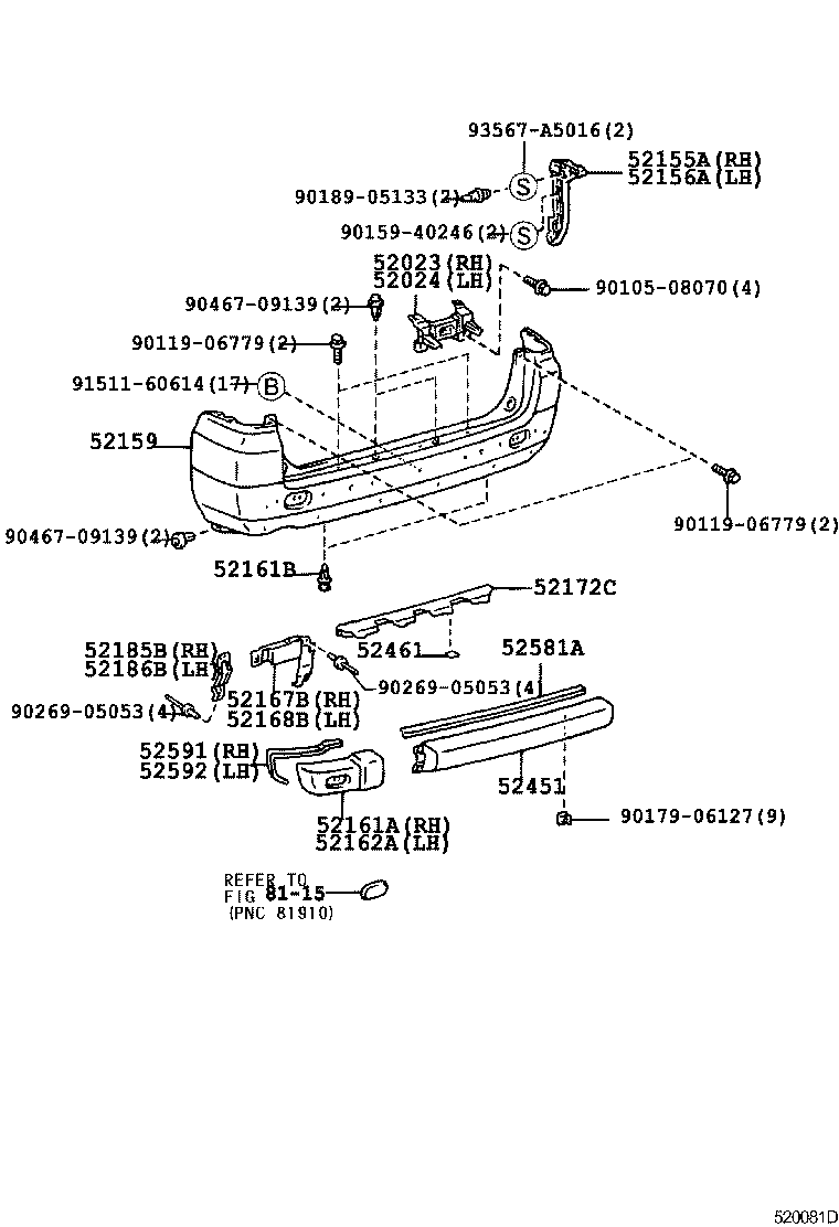 52451-28010 GUARD, REAR BUMPER product image