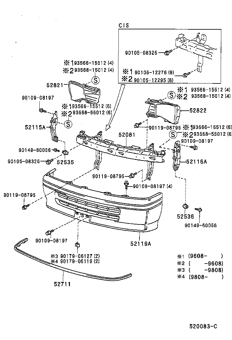 52128-26050 COVER, FRONT BUMPER HOLE, LH product image