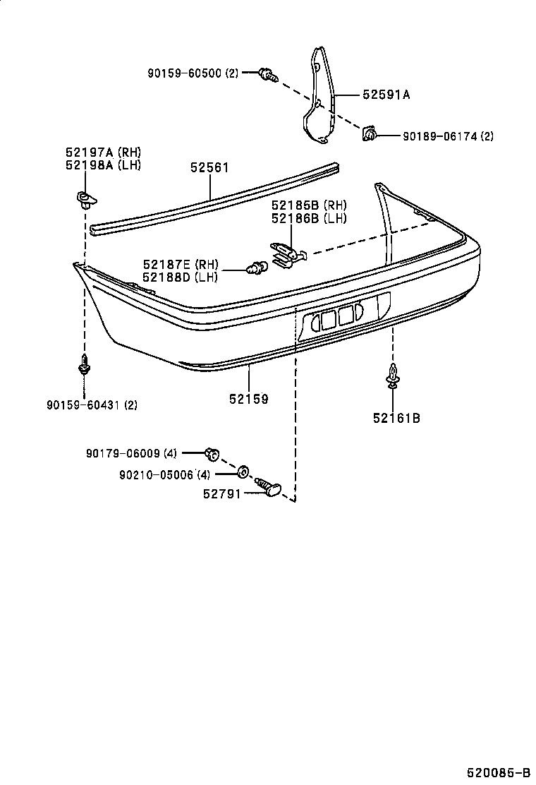 52159-0A903 COVER, REAR BUMPER product image