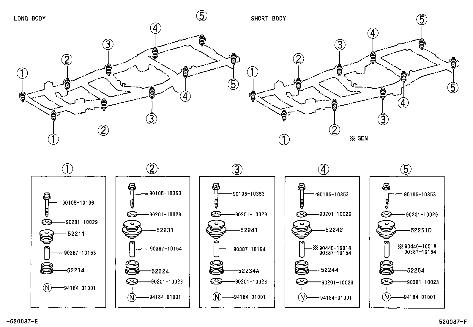 52201-0B021 CUSHION, BODY MOUNTING, NO.1 UPPER product image