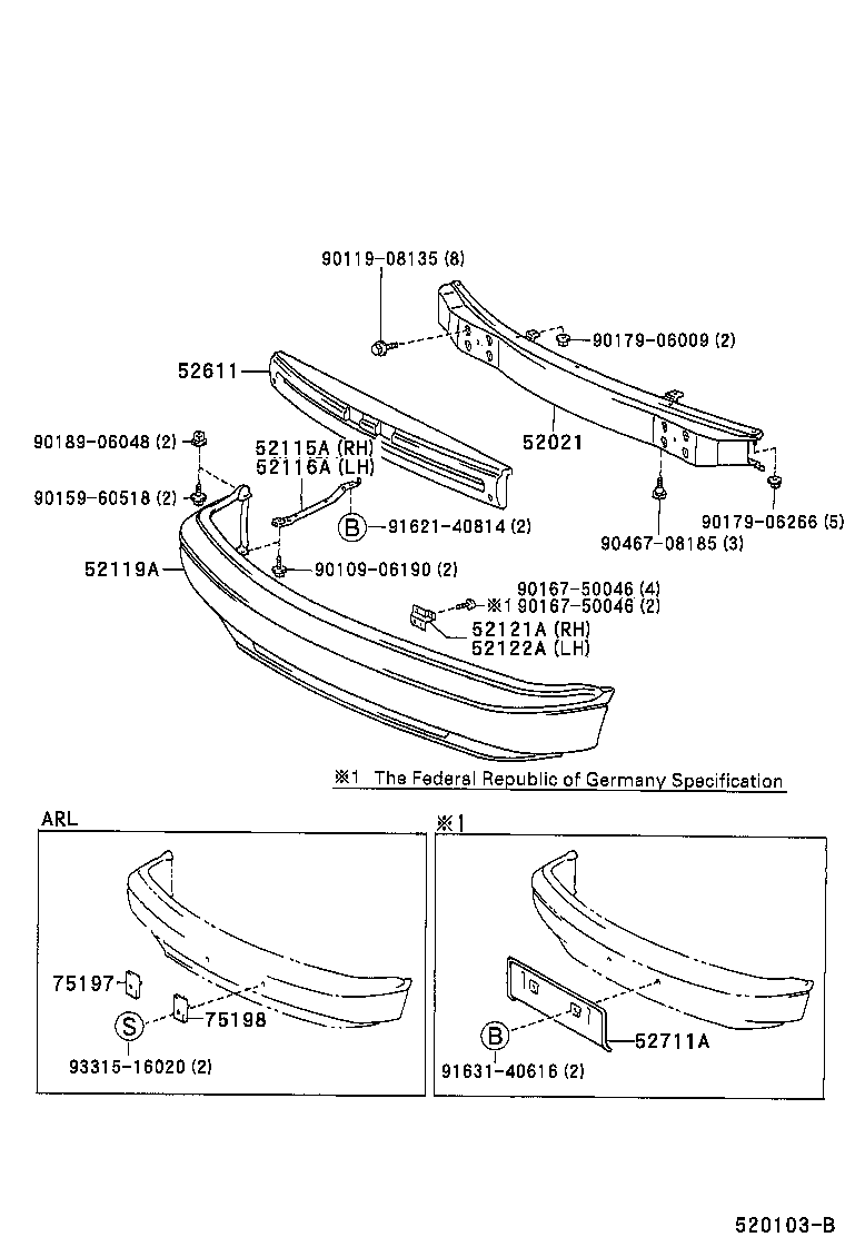 52021-95D00 REINFORCEMENT SUB-ASSY, FRONT BUMPER product image