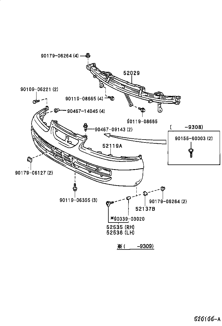 52029-12070 REINFORCEMENT SUB-ASSY, FRONT BUMPER, UPPER product image