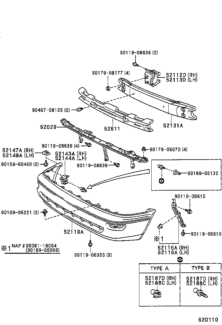 52611-02030 ABSORBER, FRONT BUMPER ENERGY product image