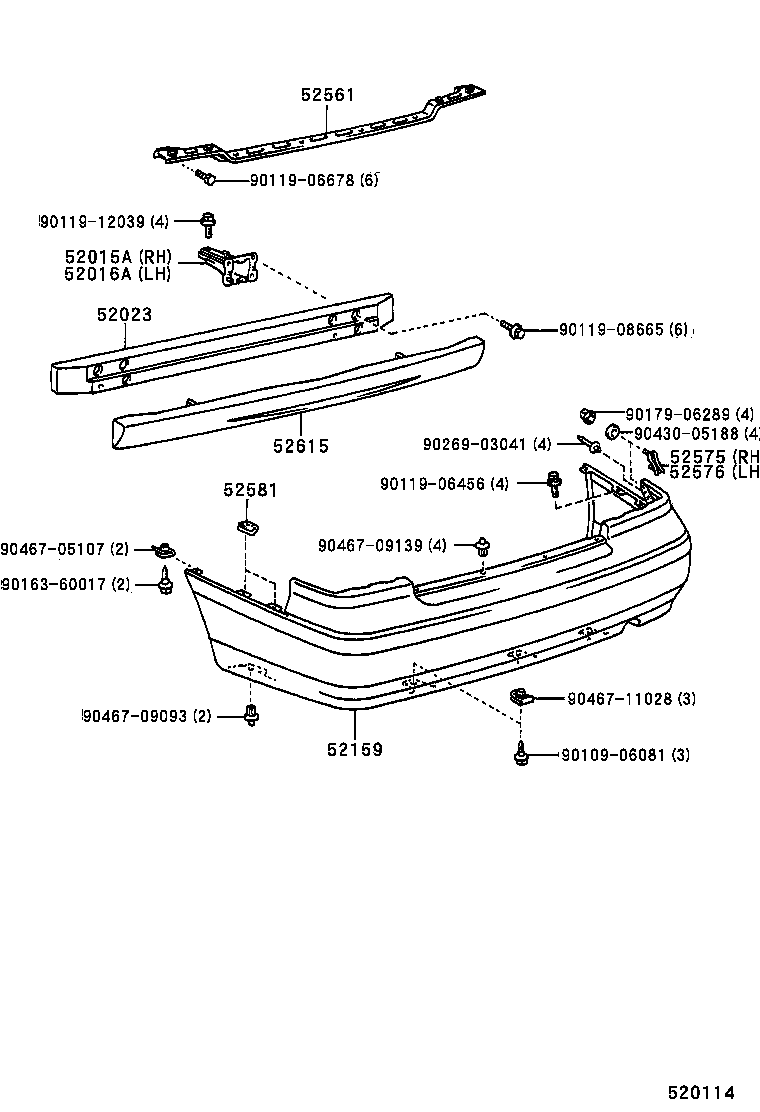 52015-AC010 ARM SUB-ASSY, REAR BUMPER, RH product image