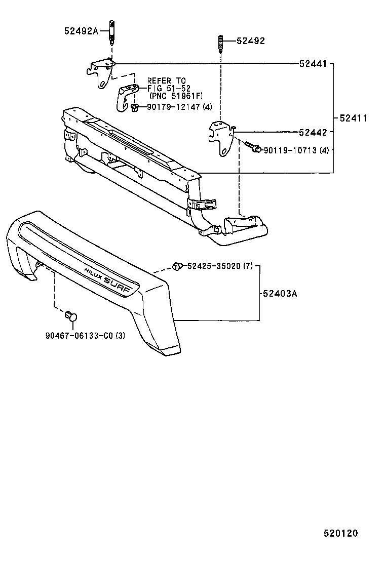 52021-35030 REINFORCEMENT SUB-ASSY, FRONT BUMPER product image