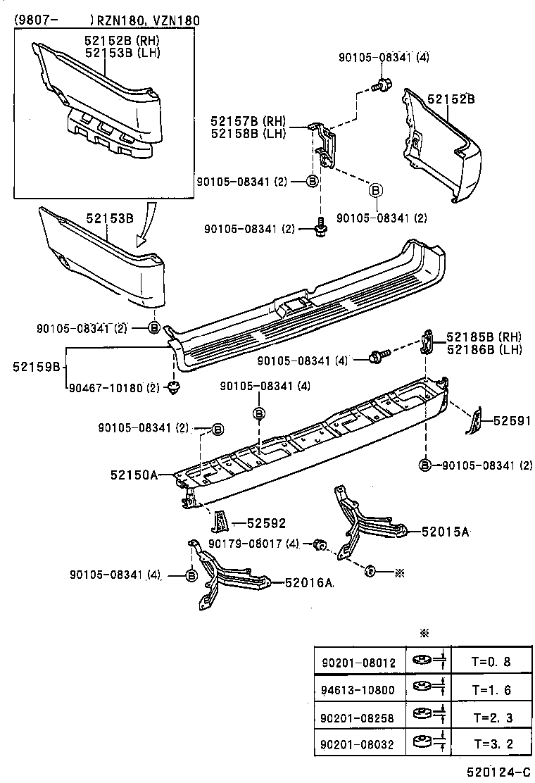 52107-35140 EXTENSION, REAR BUMPER, LH product image