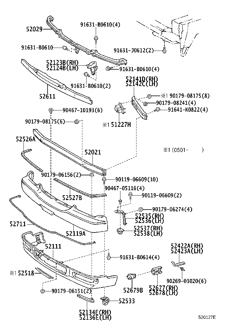 52018-40906 BUMPER ASSY, FRONT product image