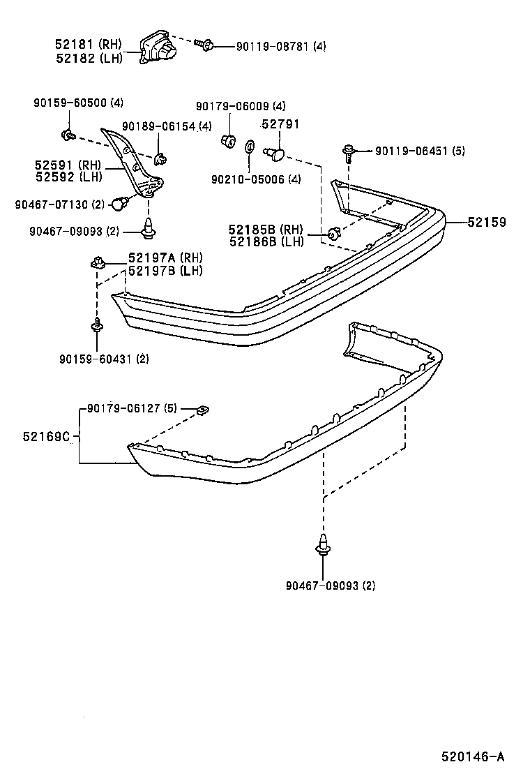 52159-1A780-B2 COVER, REAR BUMPER product image