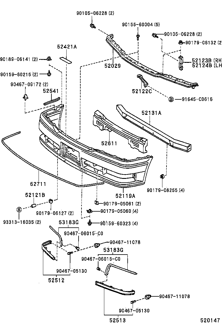 52012-30240 ARM SUB-ASSY, FRONT BUMPER, LH product image