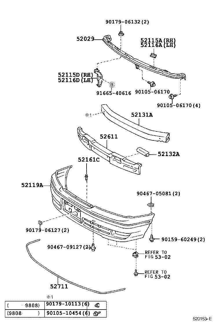 52029-33060 REINFORCEMENT SUB-ASSY, FRONT BUMPER, UPPER product image