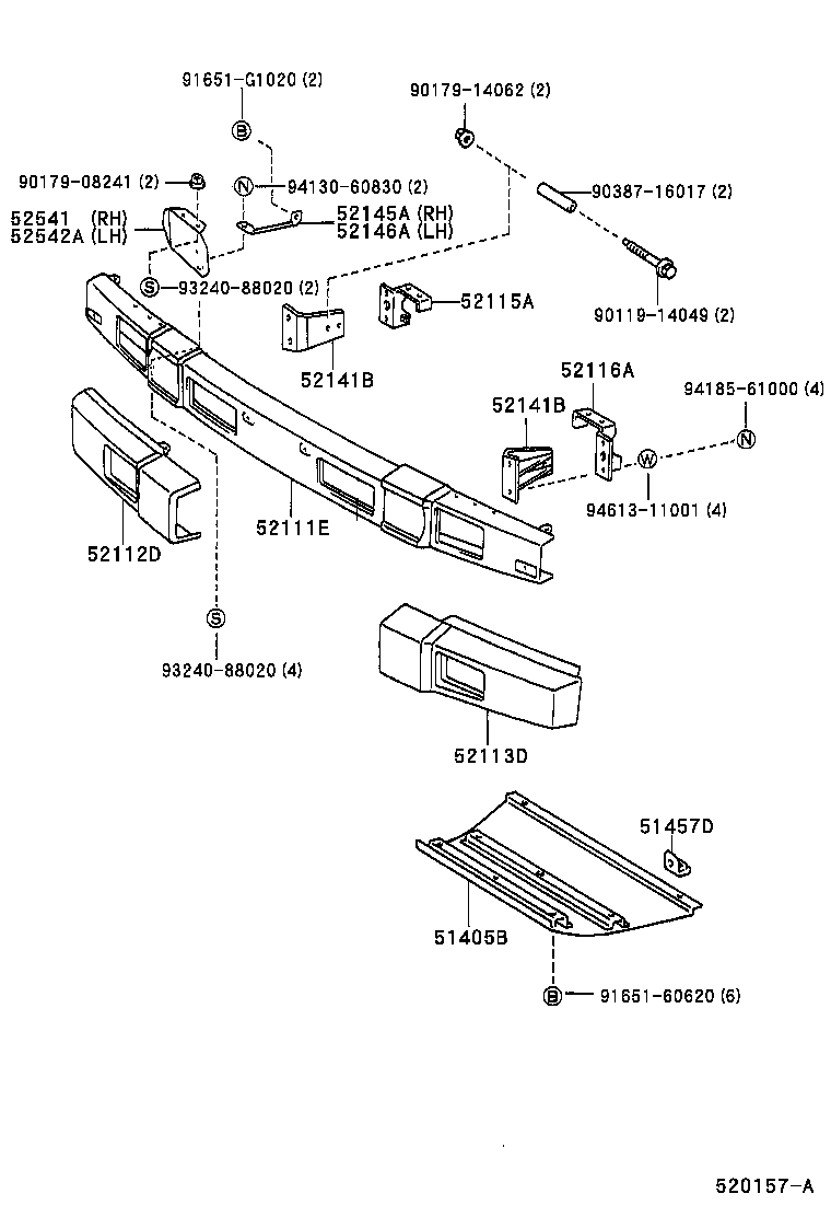 52116-65010 SUPPORT, FRONT BUMPER SIDE, LH product image
