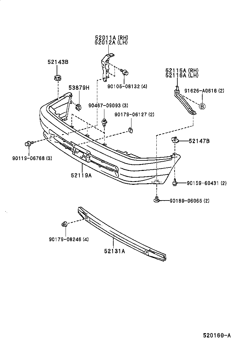 52129-12040 COVER, FRONT BUMPER, LOWER product image