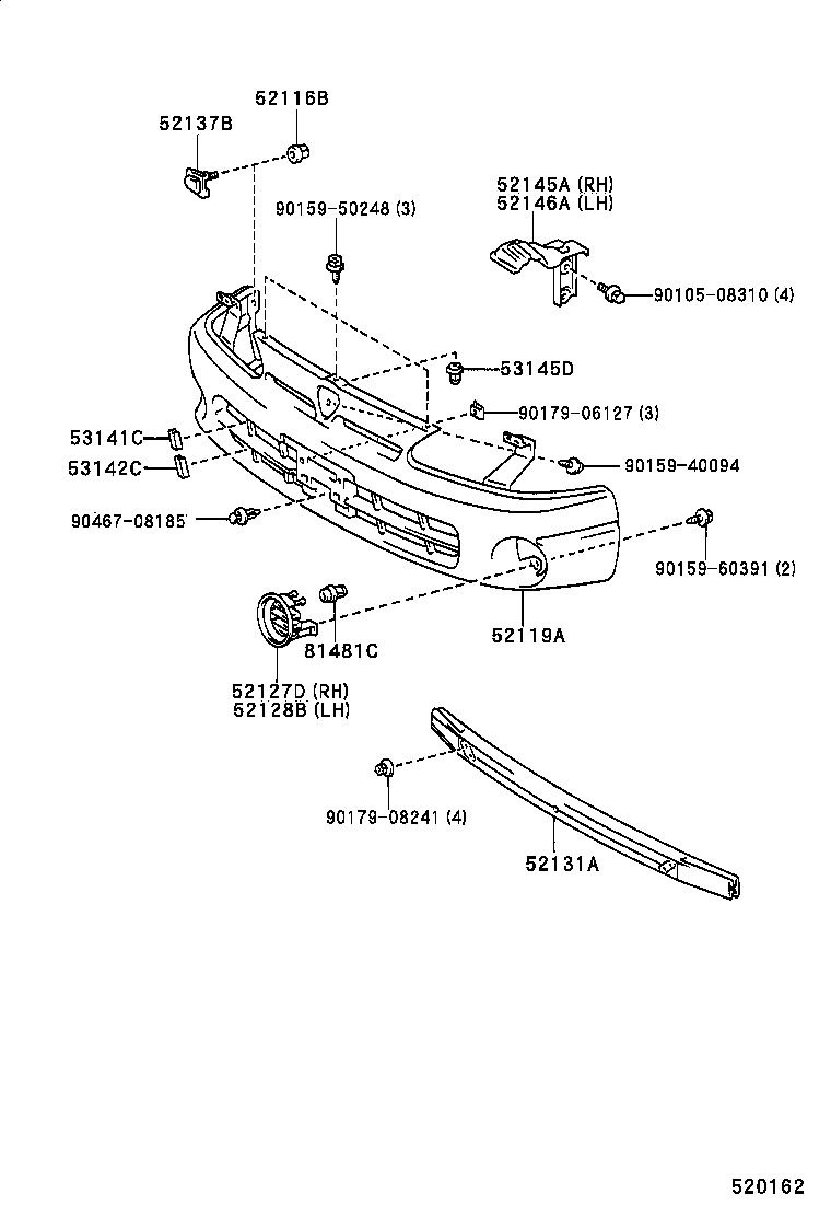 52127-12160-D0 COVER, FRONT BUMPER HOLE, RH product image