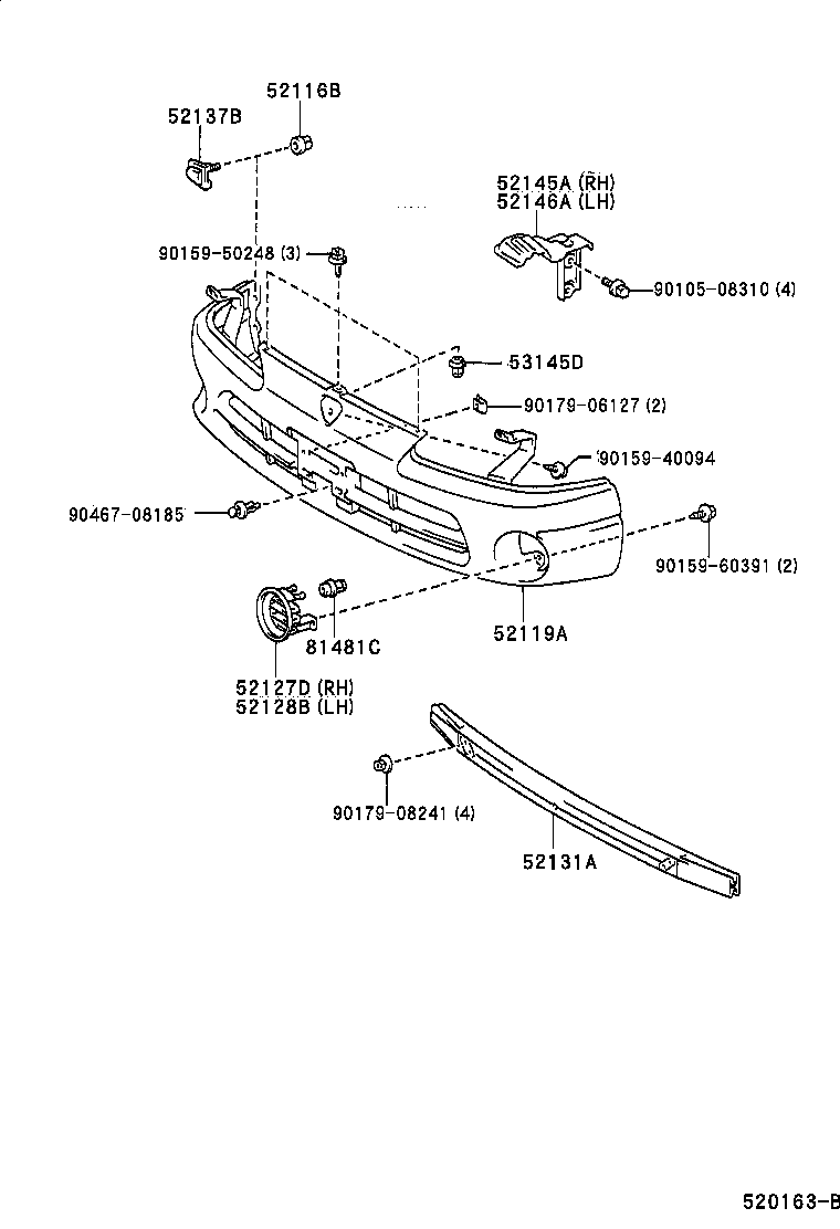 52127-12160-D0 COVER, FRONT BUMPER HOLE, RH product image