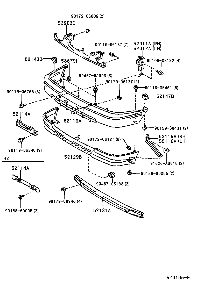 52129-12040 COVER, FRONT BUMPER, LOWER product image