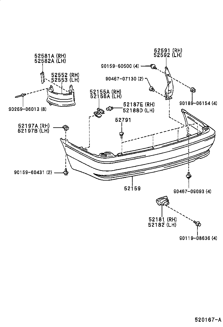 52159-1A780-B2 COVER, REAR BUMPER product image
