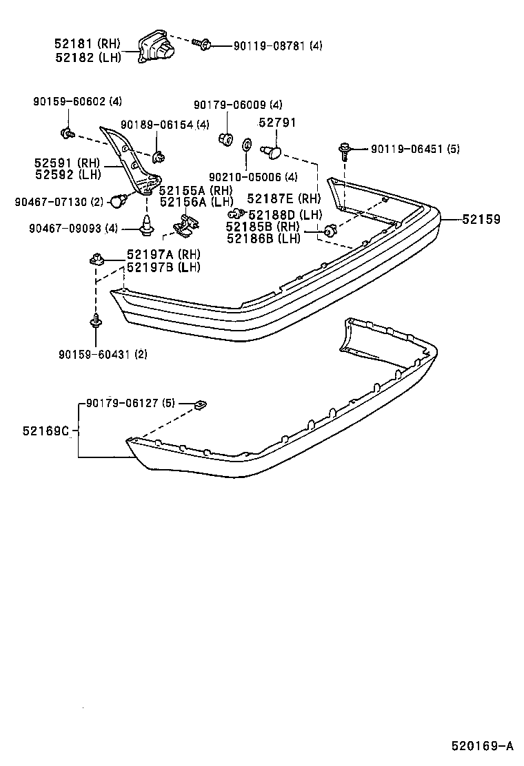 52159-1A800 COVER, REAR BUMPER product image
