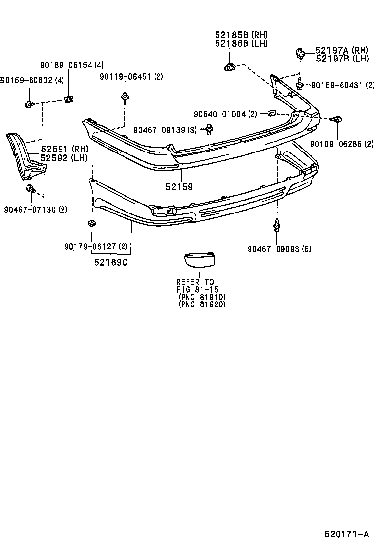 52159-1A800 COVER, REAR BUMPER product image