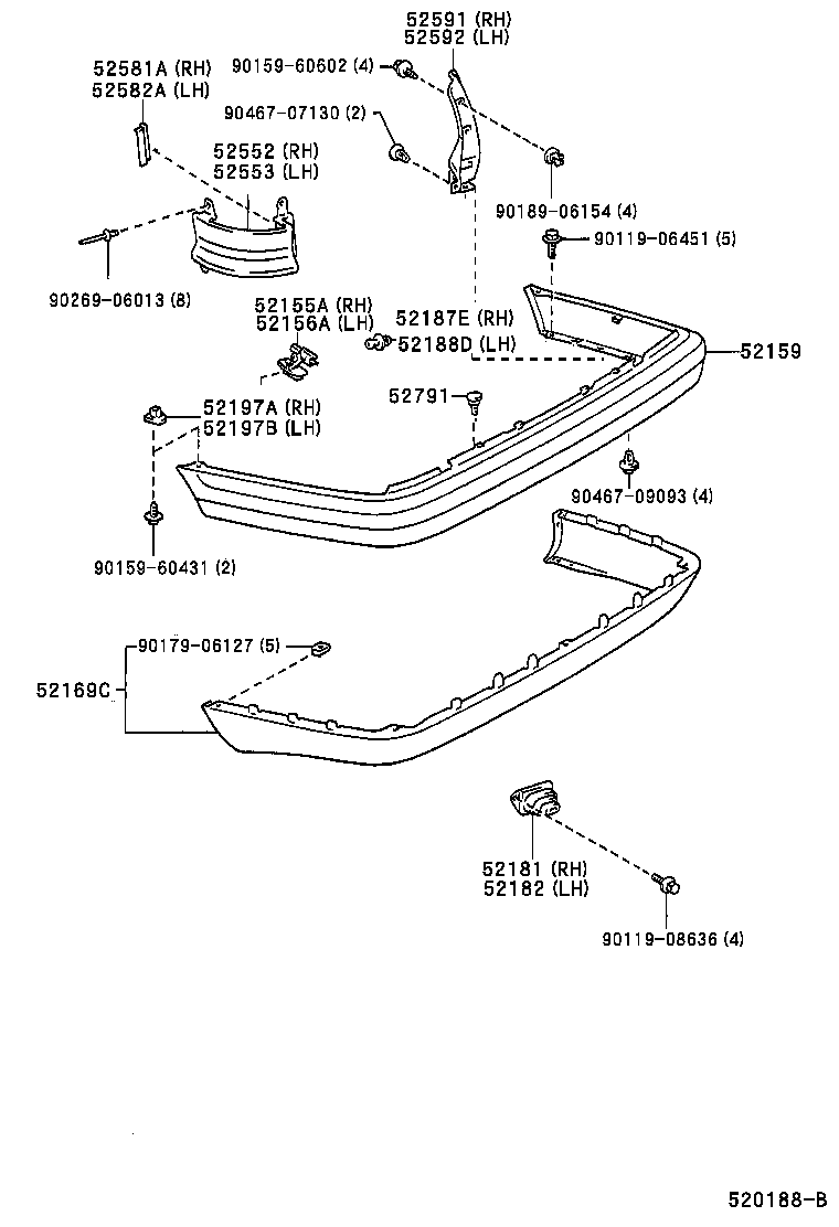 52182-12320 ARM, REAR BUMPER, LH product image