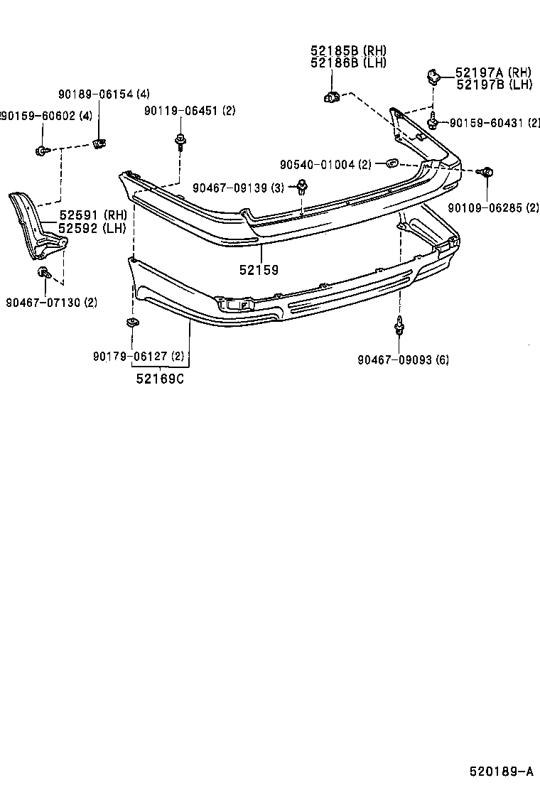 52182-12320 ARM, REAR BUMPER, LH product image