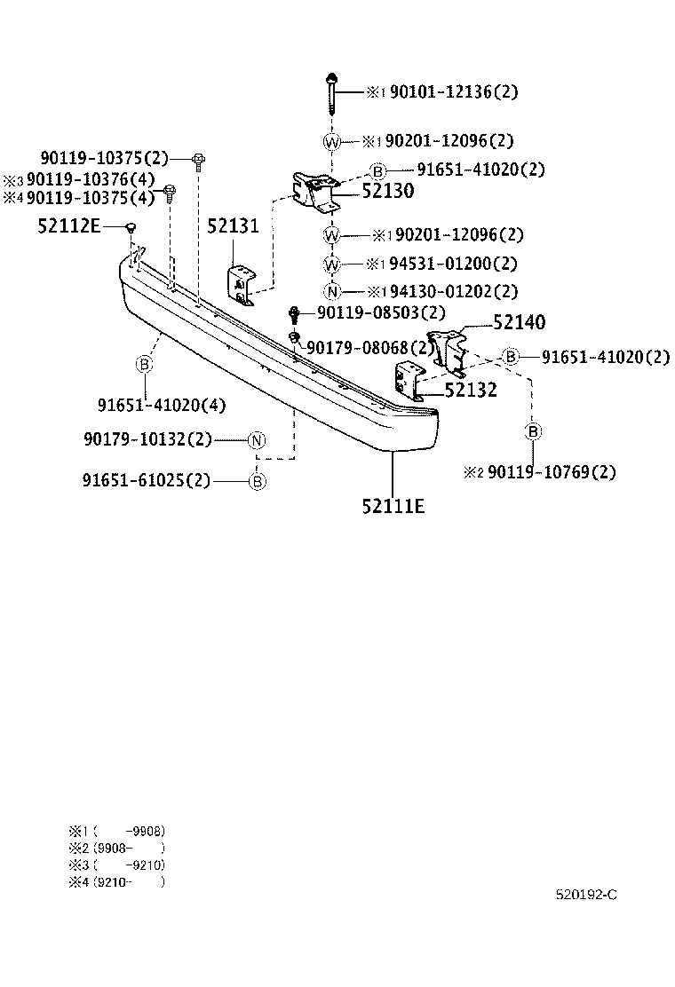 52102-60170 EXTENSION, FRONT BUMPER, RH product image