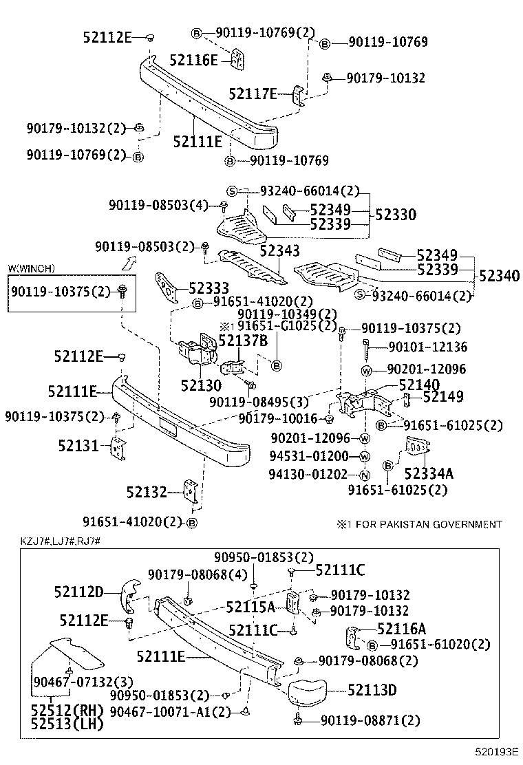 Toyota 90112-10021 BOLT, ROUND HEAD SQUARE NECK(FOR FRONT BUMPER)