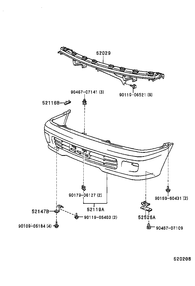 52128-10010 COVER, FRONT BUMPER HOLE, LH product image