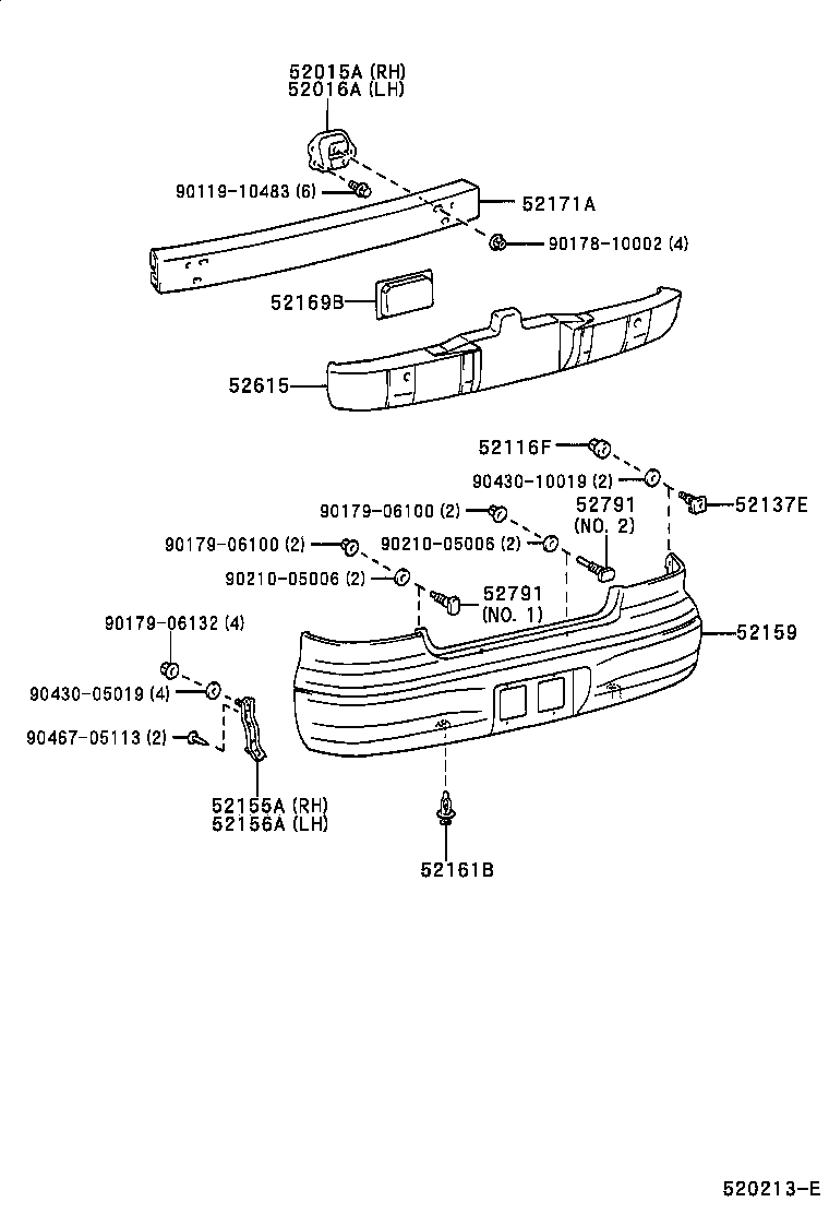 52155-12270 SUPPORT, REAR BUMPER SIDE, RH product image