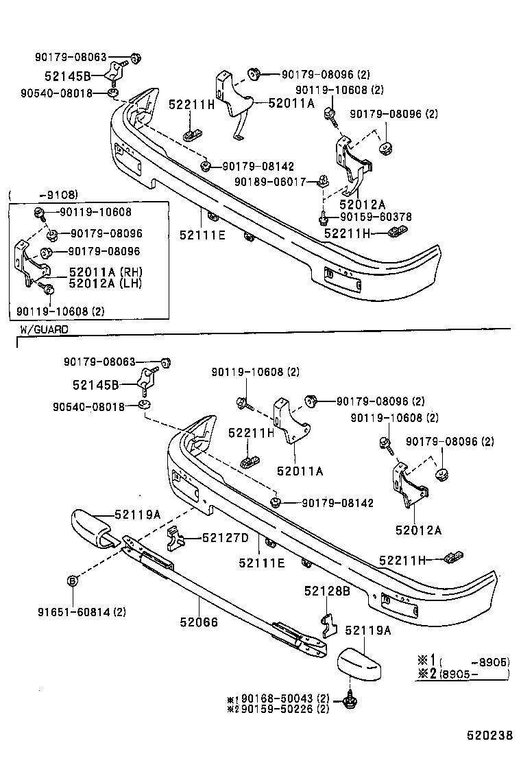 52128-89101 COVER, FRONT BUMPER HOLE, LH product image