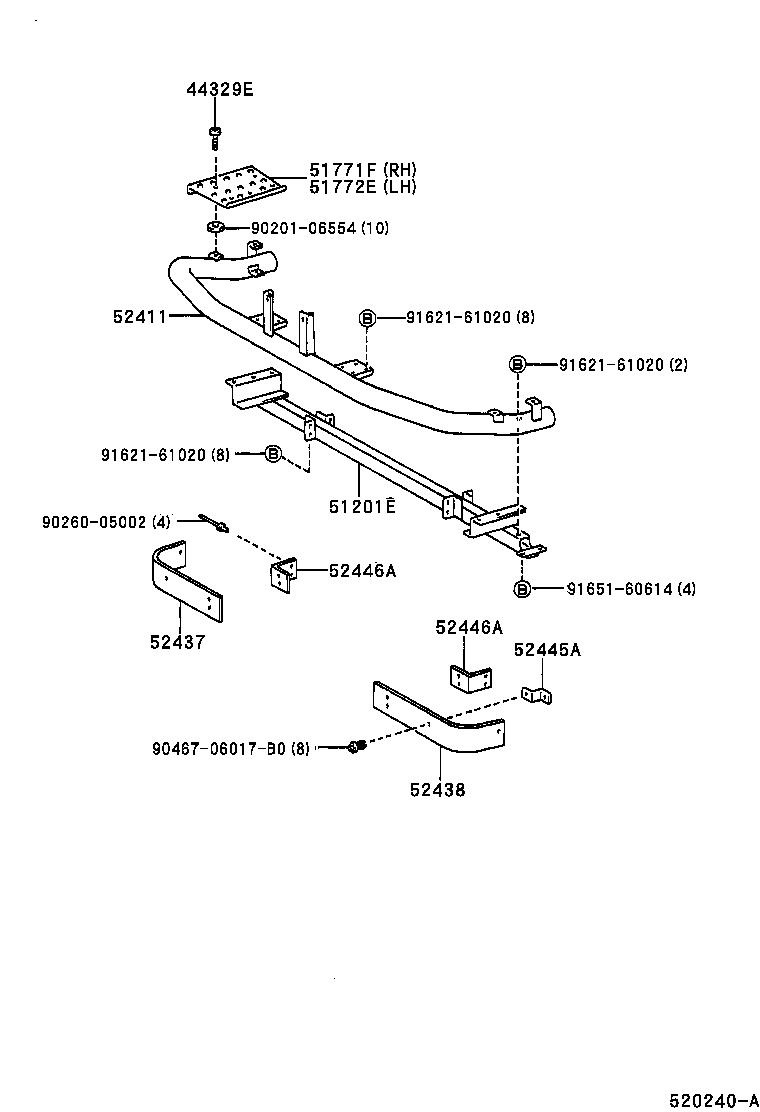 52021-37010 REINFORCEMENT SUB-ASSY, FRONT BUMPER product image