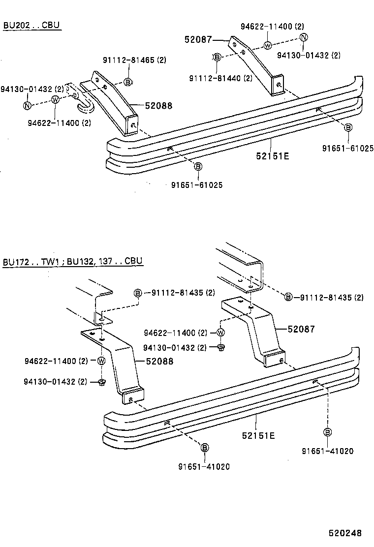 52087-37070 STAY SUB-ASSY, REAR BUMPER SIDE, RH product image