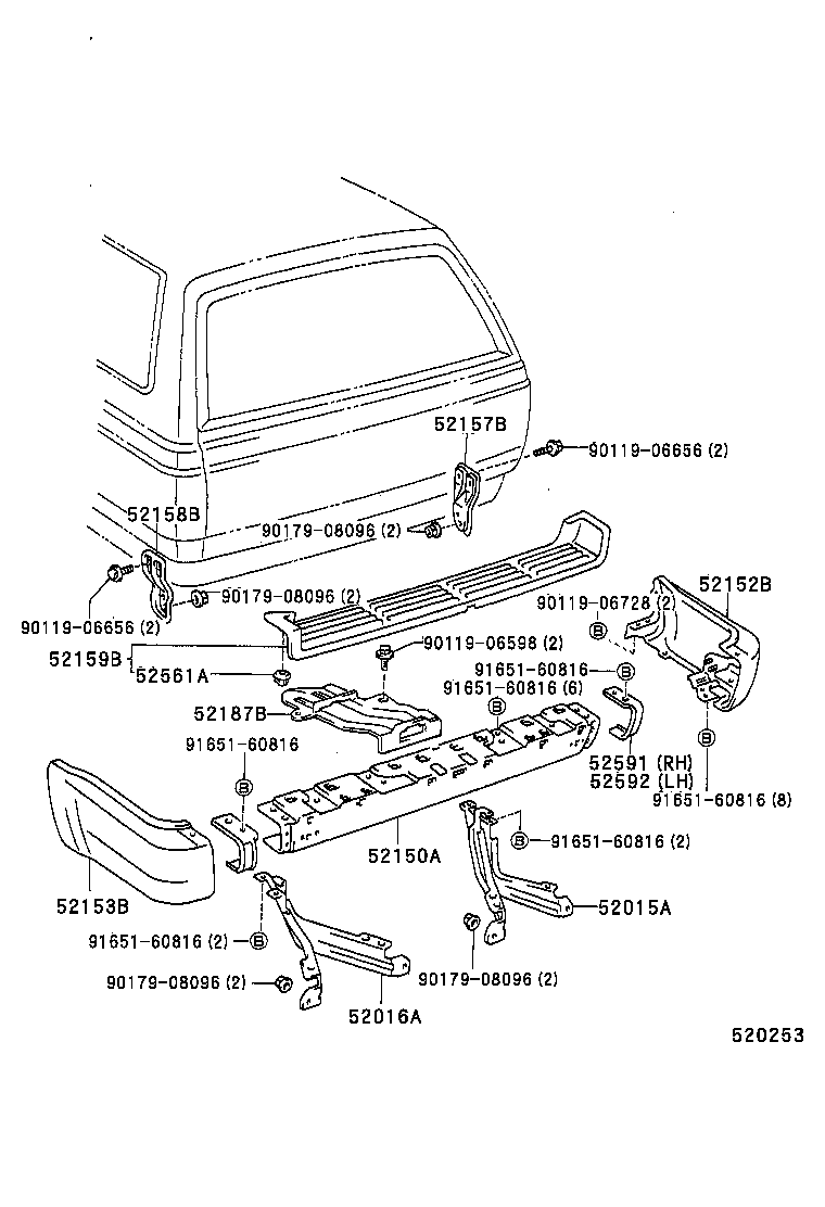 52105-35100 BUMPER ASSY, REAR product image