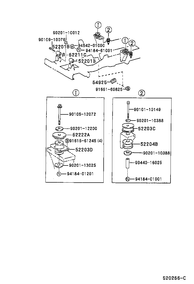 52203-37030 CUSHION SUB-ASSY, CAB MOUNTING, NO.2 UPPER product image