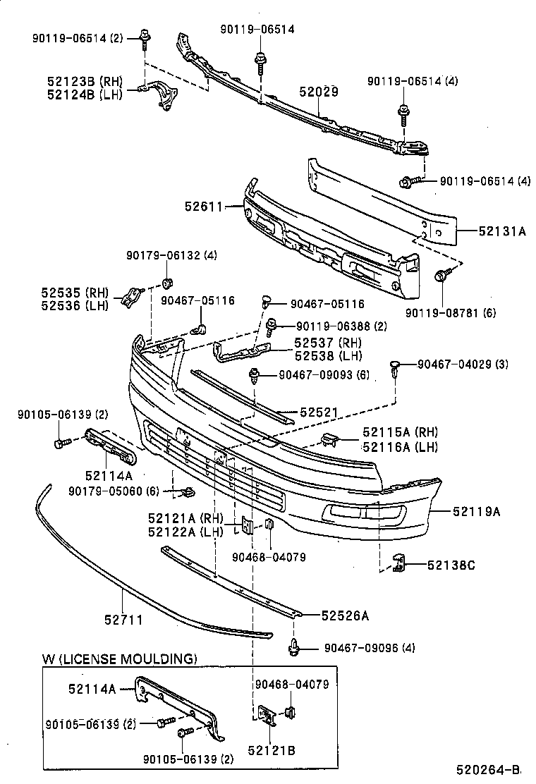 52114-50900 BRACKET, FRONT BUMPER EXTENSION MOUNTING product image