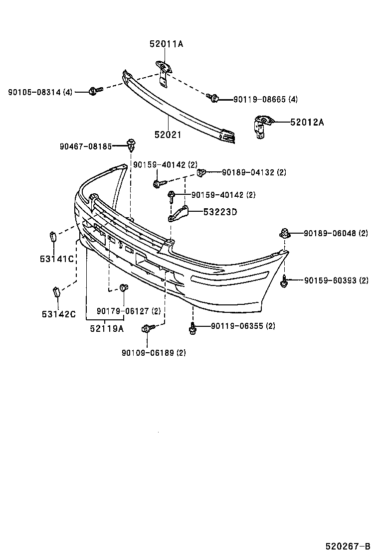 52021-10060 REINFORCEMENT SUB-ASSY, FRONT BUMPER product image